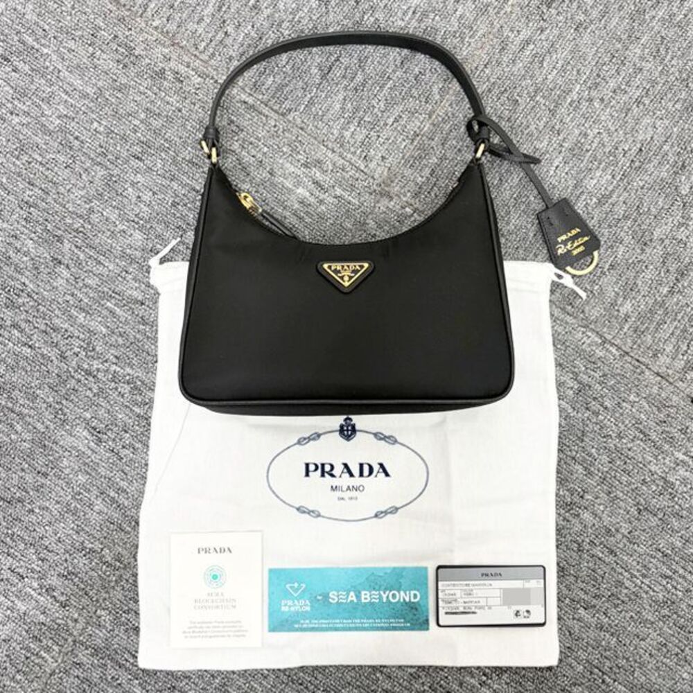 Triangle Logo Re-edition Nylon Saffiano Shoulder Mini Bag - Picture 2 of 10